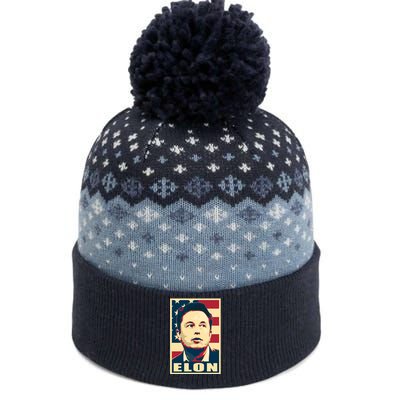 Elon Musk USA Retro The Baniff Cuffed Pom Beanie