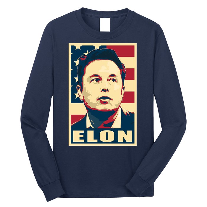 Elon Musk USA Retro Long Sleeve Shirt