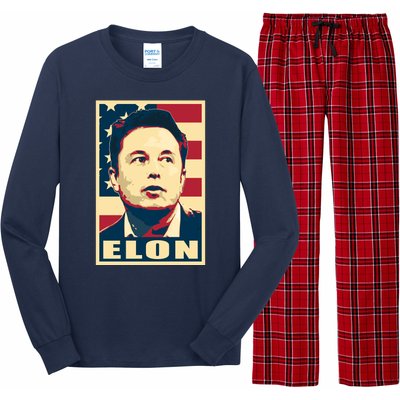 Elon Musk USA Retro Long Sleeve Pajama Set