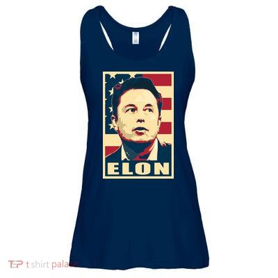 Elon Musk USA Retro Ladies Essential Flowy Tank