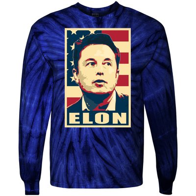 Elon Musk USA Retro Tie-Dye Long Sleeve Shirt