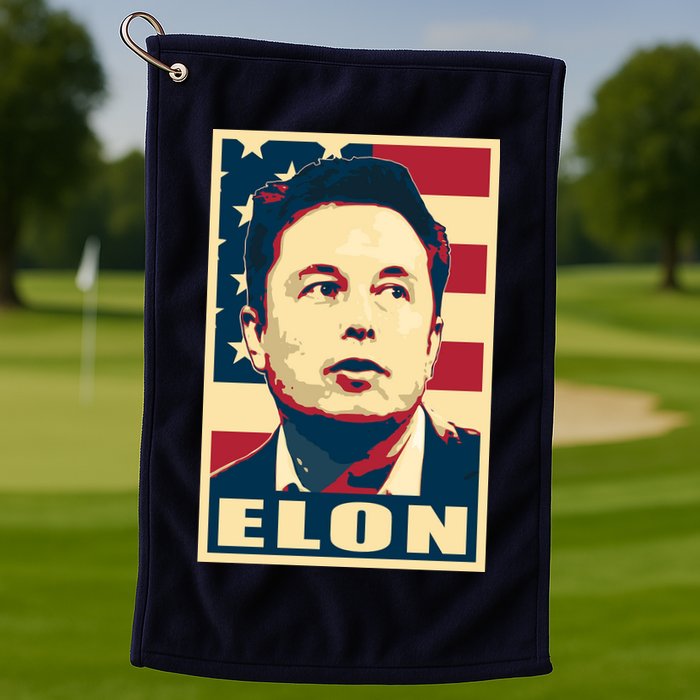 Elon Musk USA Retro Golf Towel