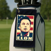 Elon Musk USA Retro Golf Towel