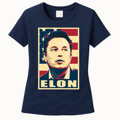 Elon Musk USA Retro Womens T-Shirt
