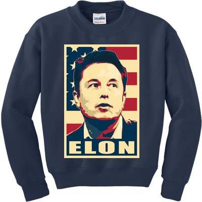 Elon Musk USA Retro Kids Sweatshirt
