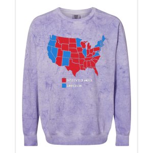 Election Map United States Of America Dumbistan Funny Colorblast Crewneck Sweatshirt