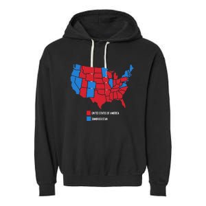 Election Map United States Of America Dumbistan Funny Garment-Dyed Fleece Hoodie