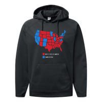 Election Map United States Of America Dumbistan Funny Performance Fleece Hoodie