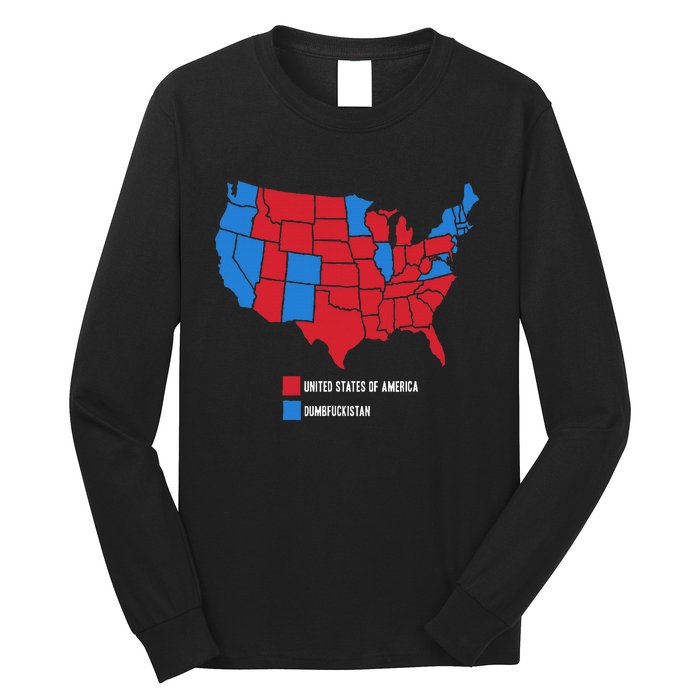 Election Map United States Of America Dumbistan Funny Long Sleeve Shirt