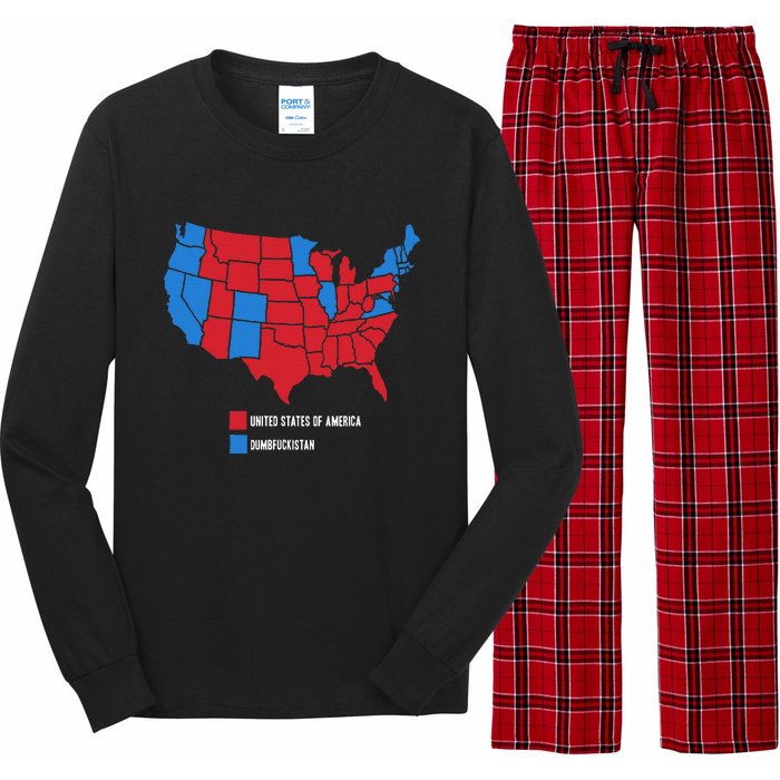 Election Map United States Of America Dumbistan Funny Long Sleeve Pajama Set