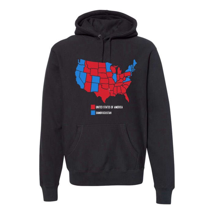 Election Map United States Of America Dumbistan Funny Premium Hoodie