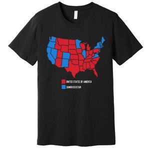 Election Map United States Of America Dumbistan Funny Premium T-Shirt