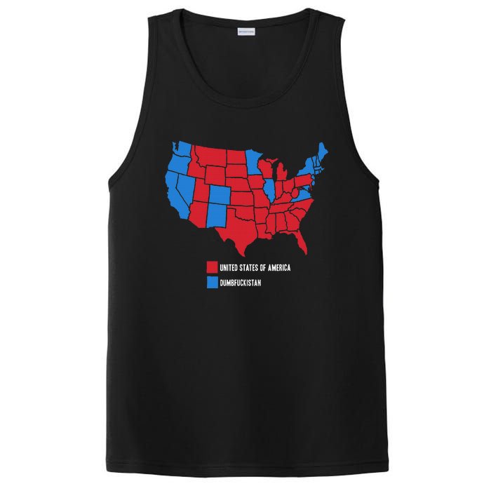 Election Map United States Of America Dumbistan Funny PosiCharge Competitor Tank