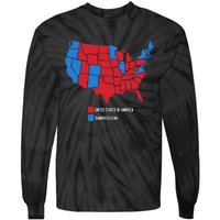 Election Map United States Of America Dumbistan Funny Tie-Dye Long Sleeve Shirt