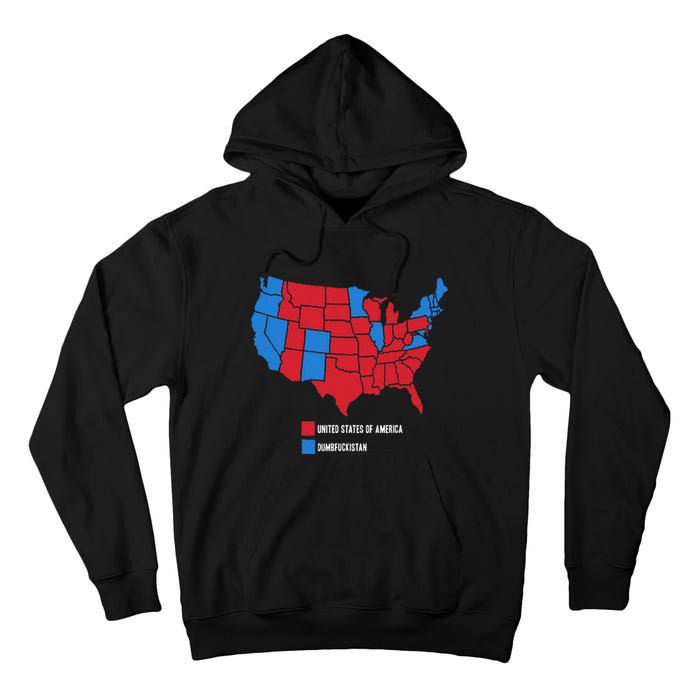 Election Map United States Of America Dumbistan Funny Tall Hoodie