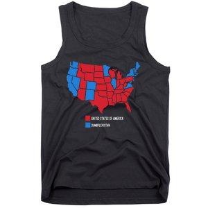 Election Map United States Of America Dumbistan Funny Tank Top