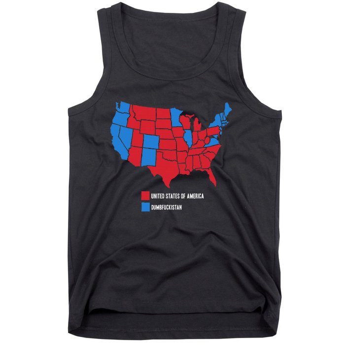 Election Map United States Of America Dumbistan Funny Tank Top