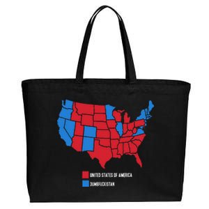 Election Map United States Of America Dumbistan Funny Cotton Canvas Jumbo Tote