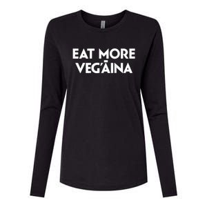 Eat More Vegaina Womens Cotton Relaxed Long Sleeve T-Shirt