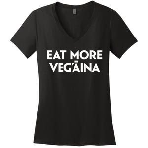 Eat More Vegaina Women's V-Neck T-Shirt