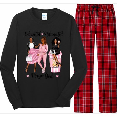 Educated Melanated Virgo Black Zodiac Meaningful Gift Long Sleeve Pajama Set