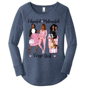 Educated Melanated Virgo Black Zodiac Meaningful Gift Women's Perfect Tri Tunic Long Sleeve Shirt