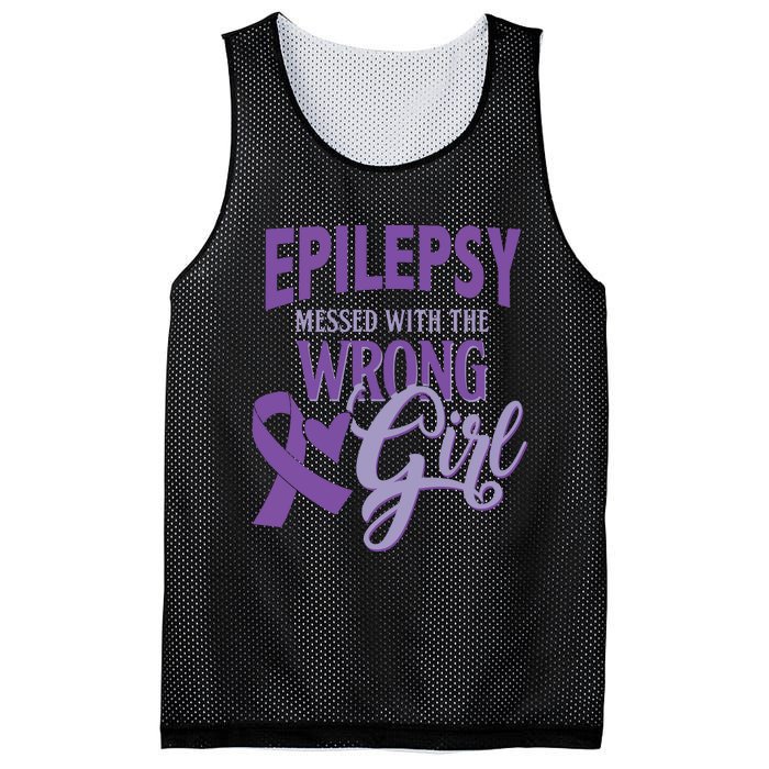 Epilepsy Messed With The Wrong Girl Mesh Reversible Basketball Jersey Tank