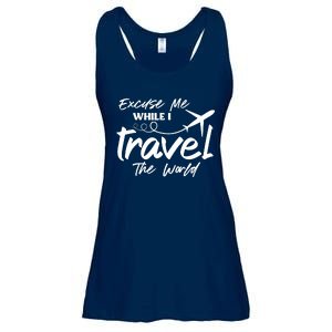 Excuse Me While I Travel The World Ladies Essential Flowy Tank