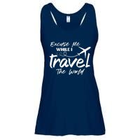 Excuse Me While I Travel The World Ladies Essential Flowy Tank