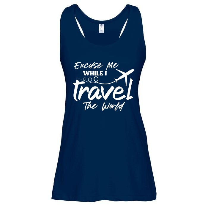 Excuse Me While I Travel The World Ladies Essential Flowy Tank