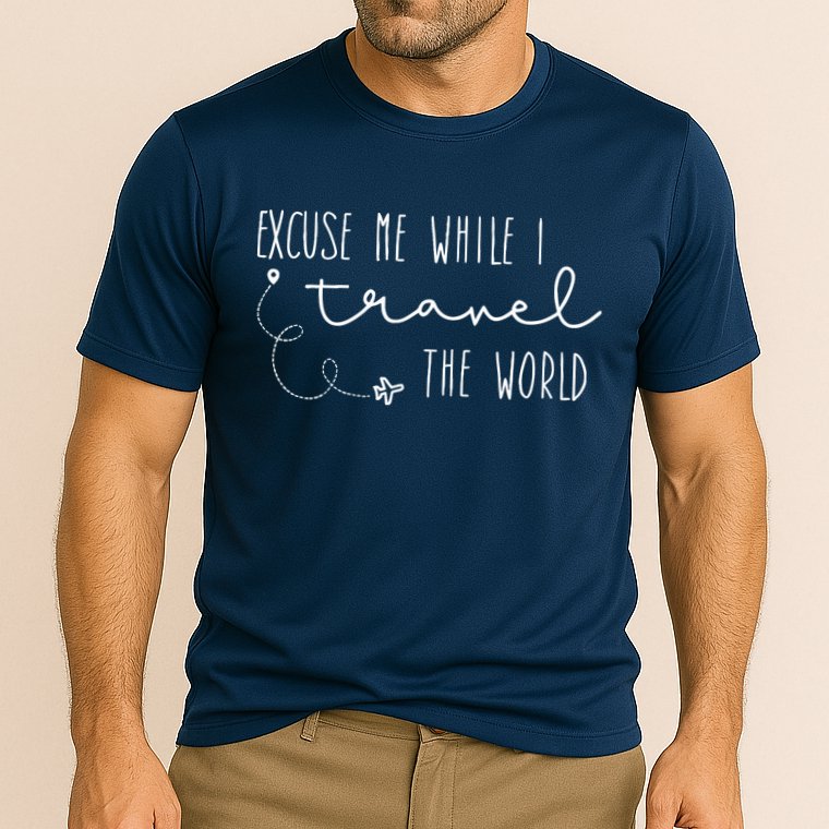 Excuse Me While I Travel The World Performance Shirt
