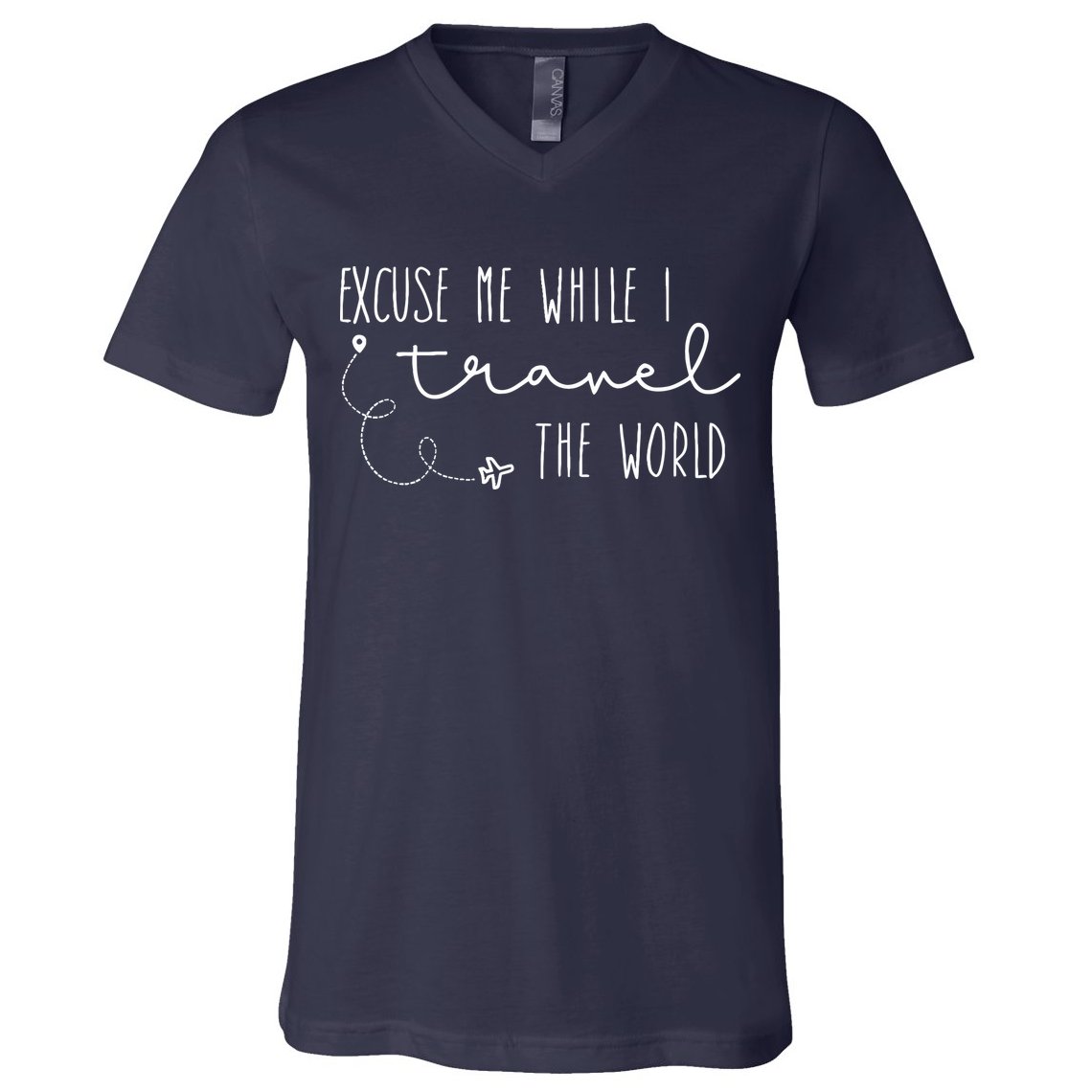 Excuse Me While I Travel The World V-Neck T-Shirt