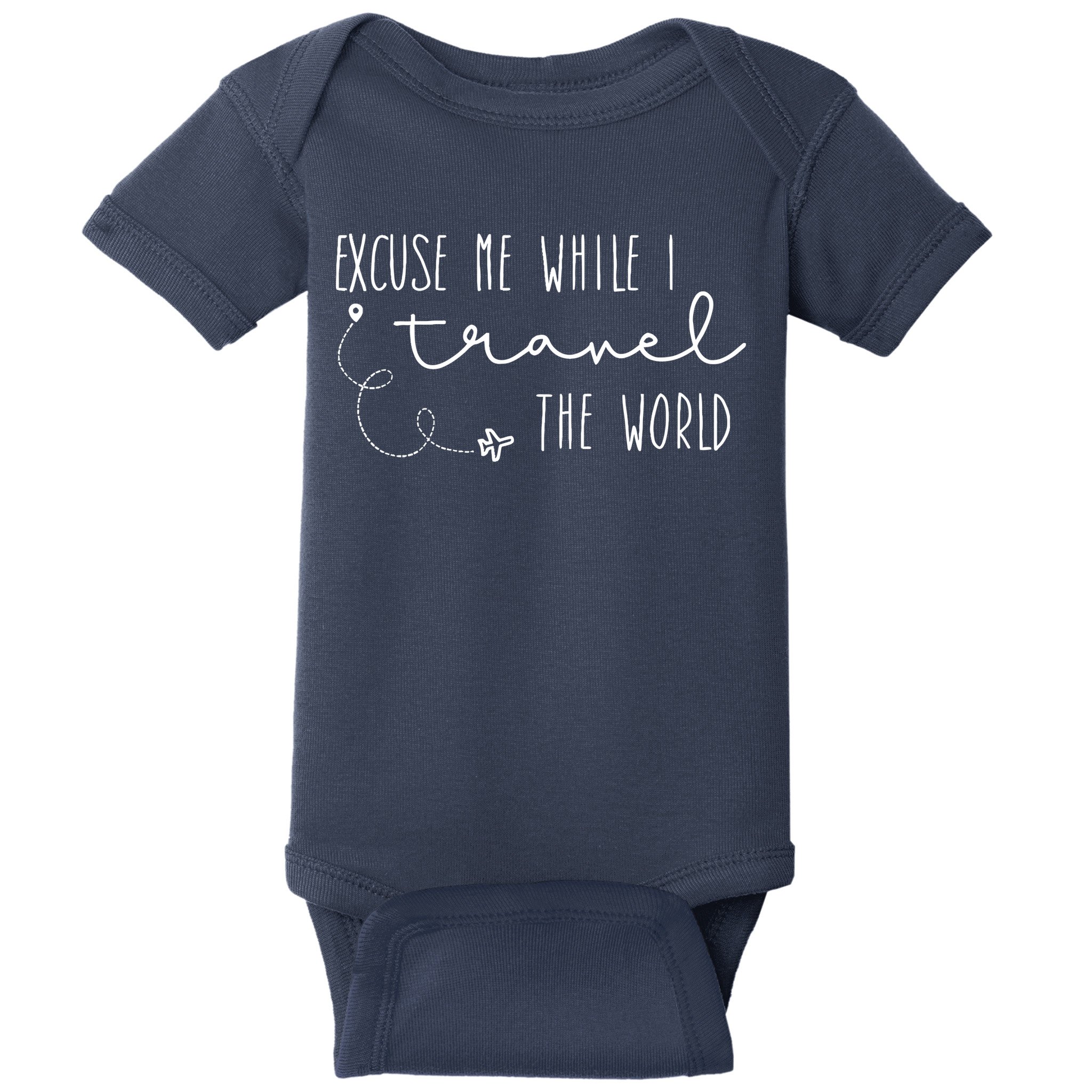 Excuse Me While I Travel The World Baby Bodysuit