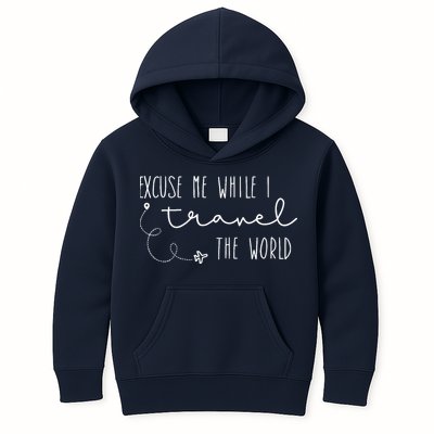 Excuse Me While I Travel The World Kids Hoodie