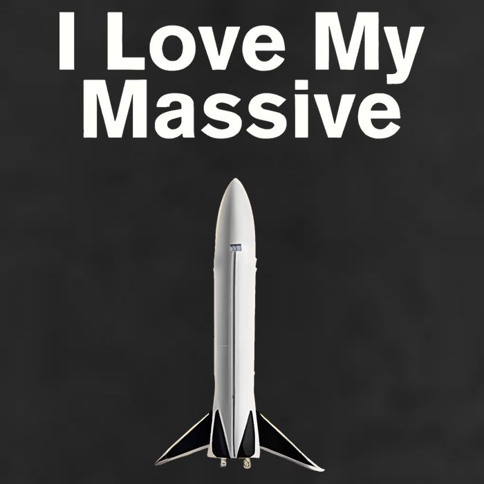 Elon Musk Wearing I Love Massive Rocket Starship 7 Panel Mesh Trucker Snapback Hat