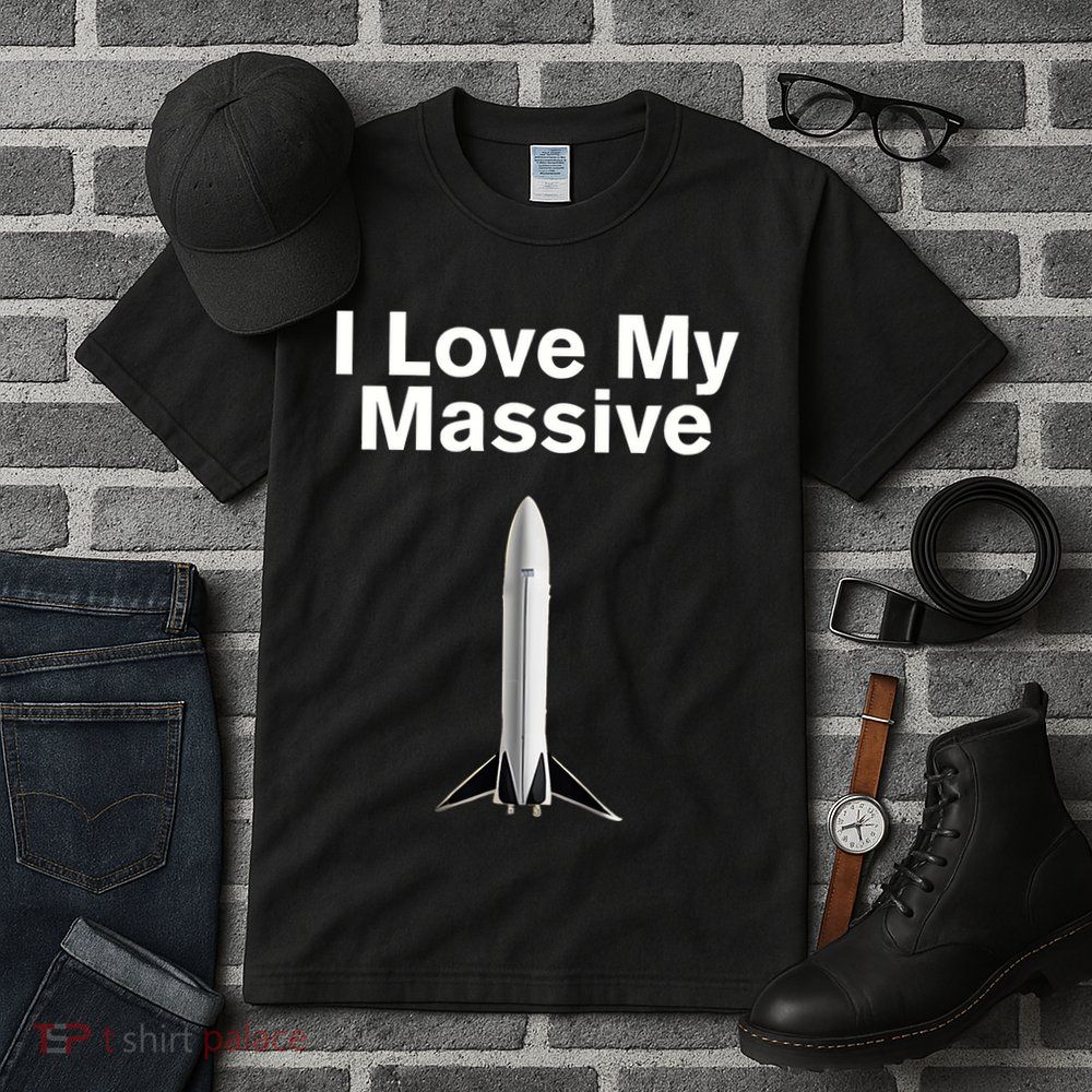 Elon Musk Wearing I Love Massive Rocket Starship Tall T-Shirt