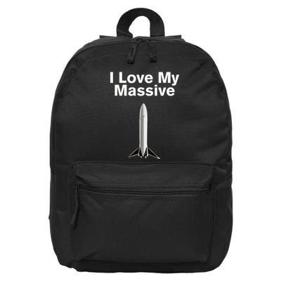Elon Musk Wearing I Love Massive Rocket Starship 16 in Basic Backpack