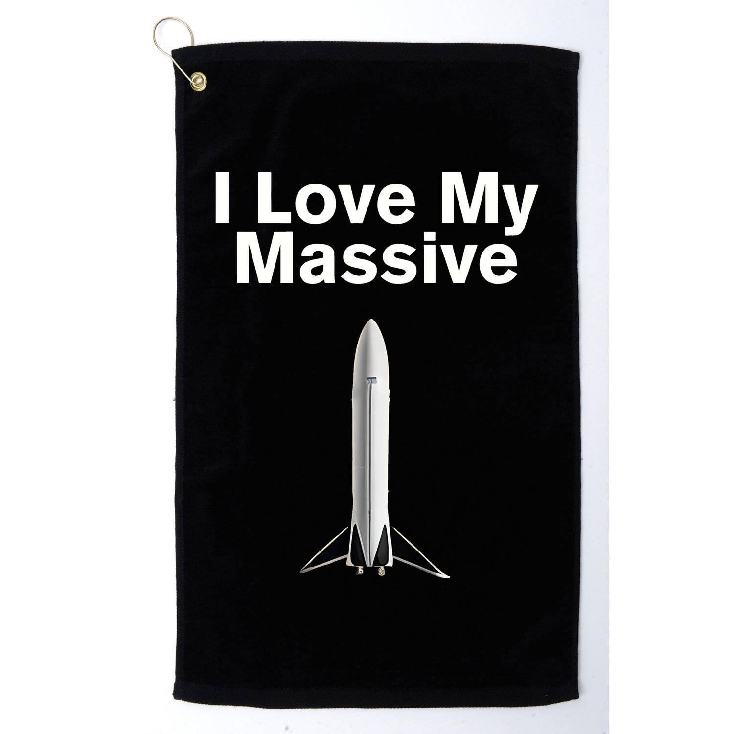 Elon Musk Wearing I Love Massive Rocket Starship Golf Towel