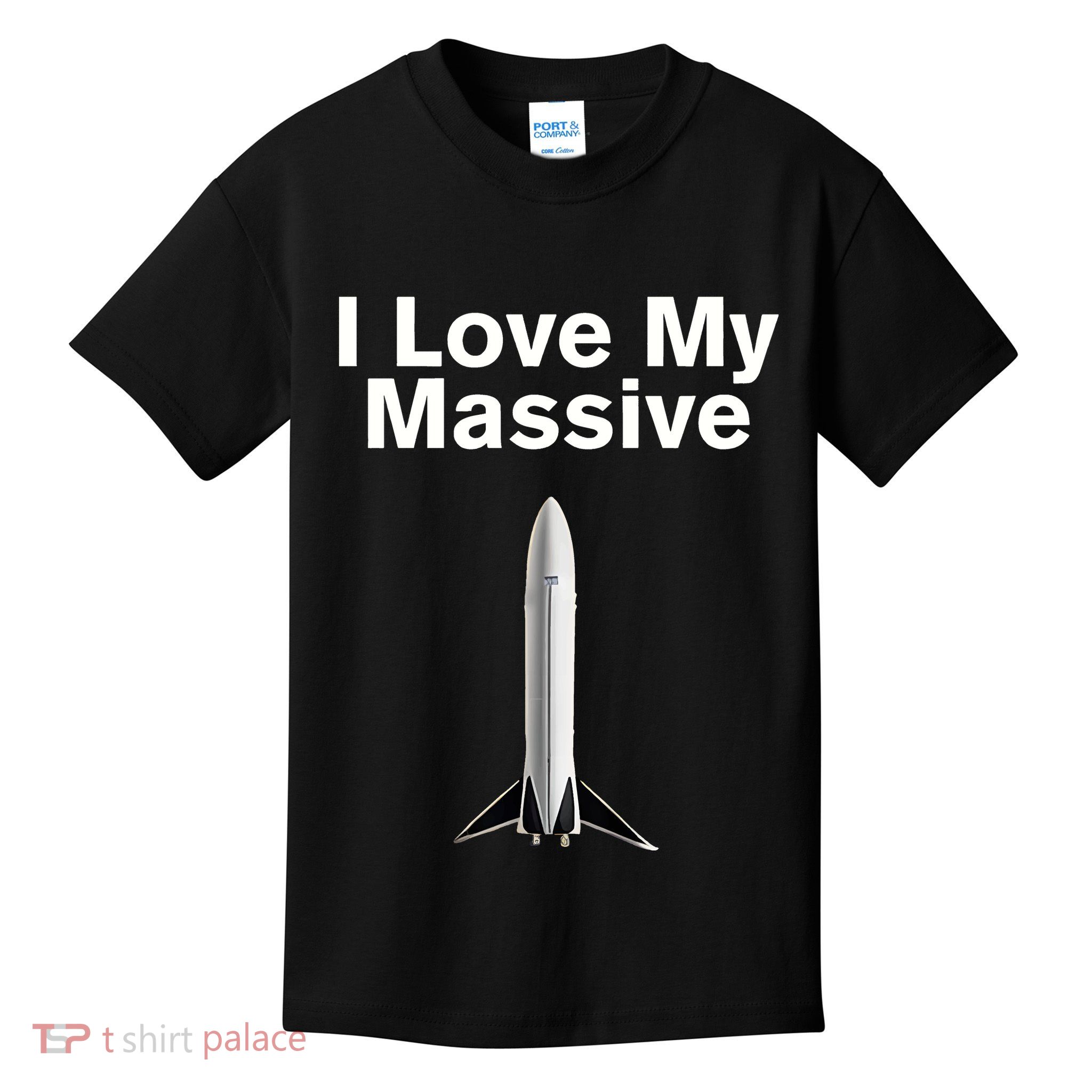 Elon Musk Wearing I Love Massive Rocket Starship Kids T-Shirt
