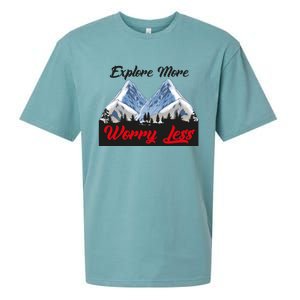 Explore More Worry Less Hiking Climbing Camping Hiker Gift Sueded Cloud Jersey T-Shirt