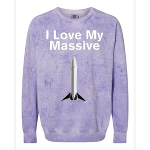 Elon Musk Wearing I Love Massive Rocket Starship Colorblast Crewneck Sweatshirt