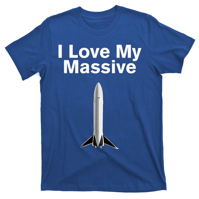 Elon Musk Wearing I Love Massive Rocket Starship T-Shirt