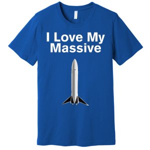 Elon Musk Wearing I Love Massive Rocket Starship Premium T-Shirt