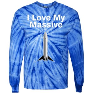 Elon Musk Wearing I Love Massive Rocket Starship Tie-Dye Long Sleeve Shirt