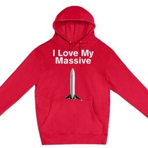 Elon Musk Wearing I Love Massive Rocket Starship Premium Pullover Hoodie