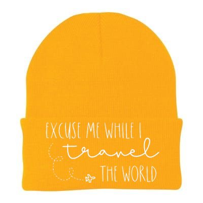 Excuse Me While I Travel The World Knit Cap Winter Beanie