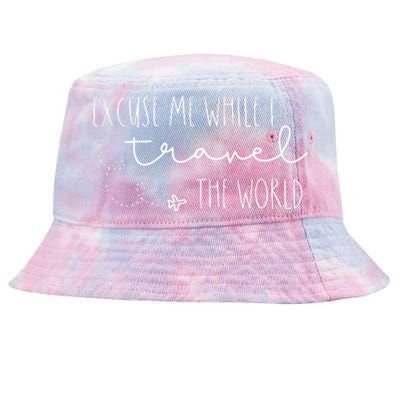 Excuse Me While I Travel The World Tie-Dyed Bucket Hat