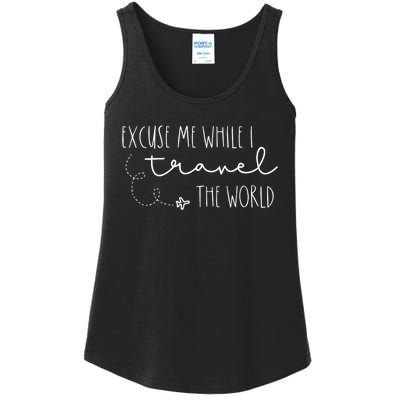 Excuse Me While I Travel The World Ladies Essential Tank