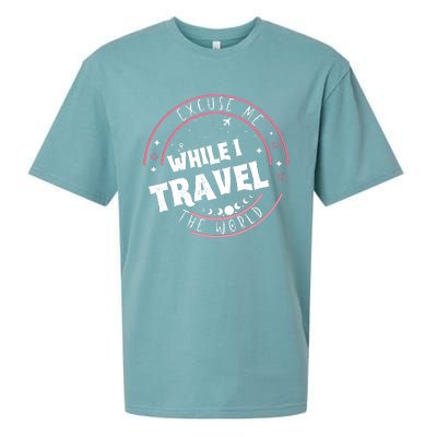 Excuse Me While I Travel The World Sueded Cloud Jersey T-Shirt