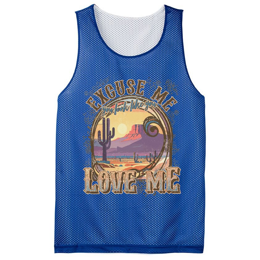 Excuse Me You Look Like You Love Me Mesh Reversible Basketball Jersey Tank
